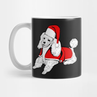 christmas santa claus poodle dog Mug